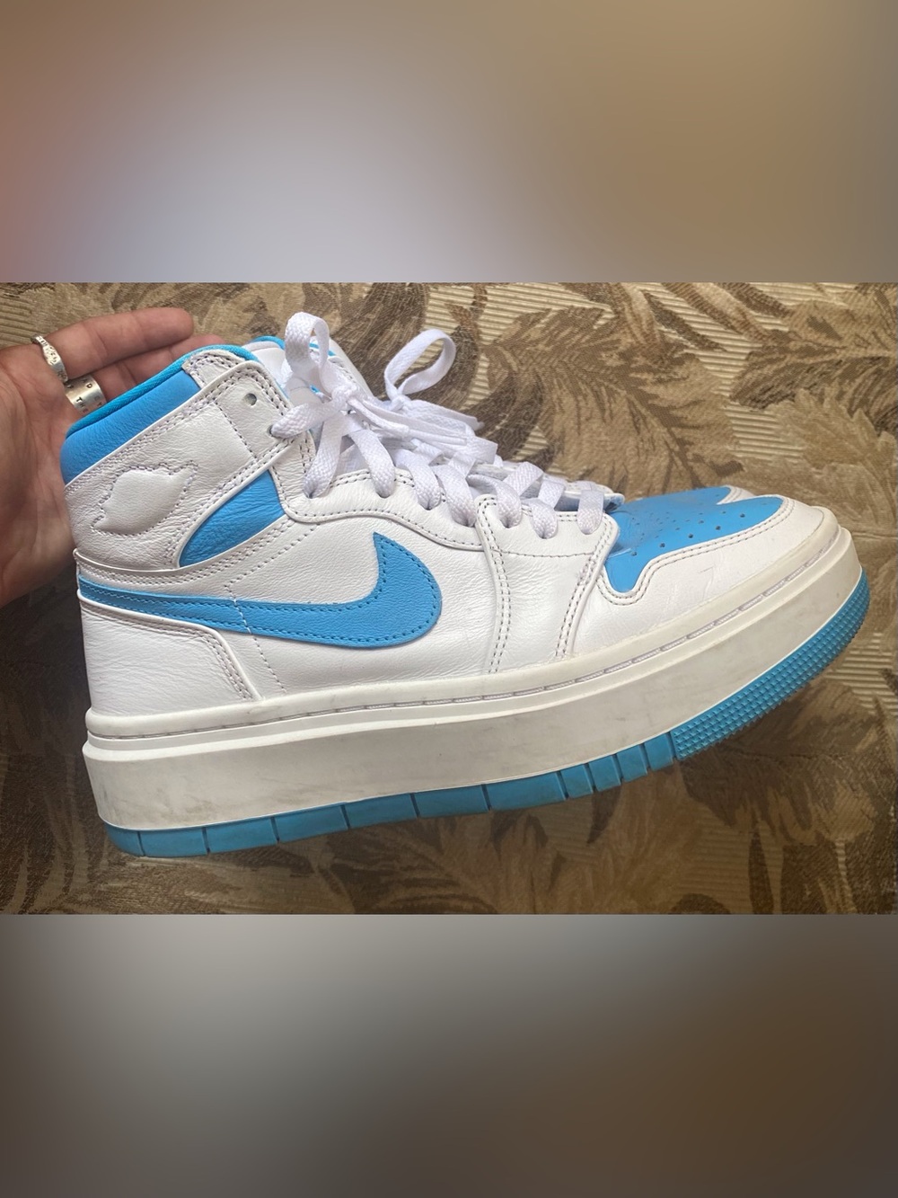 Nike Air Jordan 1 Elevate High White Dark Powder Blue Women’s 8